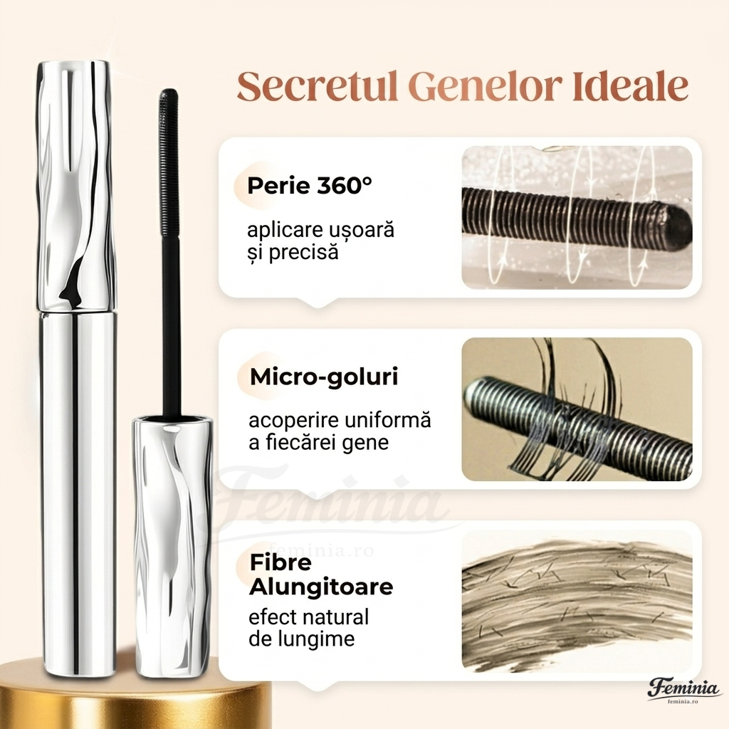 Rimel Rezistent la Apă și Anti-Întindere — Efect de Alungire