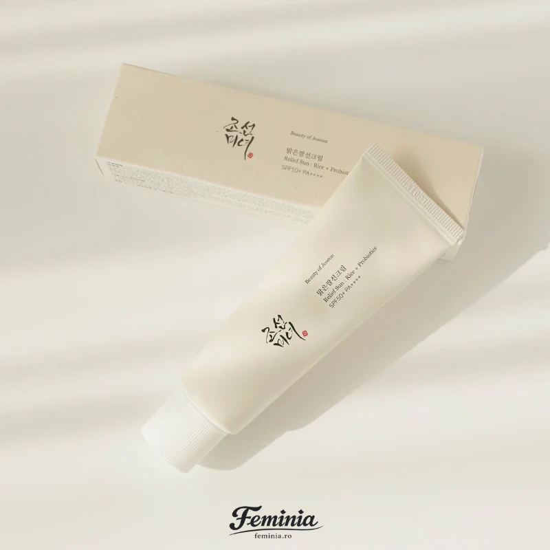 Beauty of Joseon Relief Sun — Cremă Solară Coreeană SPF50+ cu Orez & Probiotice