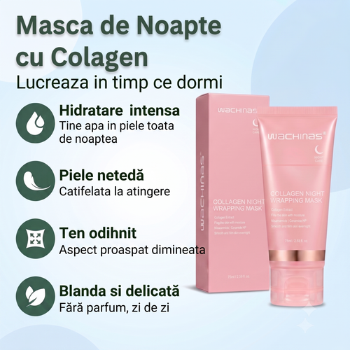 Mască de Noapte cu Colagen — secretul coreean pentru un ten hidratat dimineața