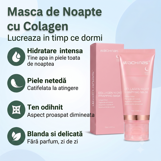 Mască de Noapte cu Colagen — secretul coreean pentru un ten hidratat dimineața