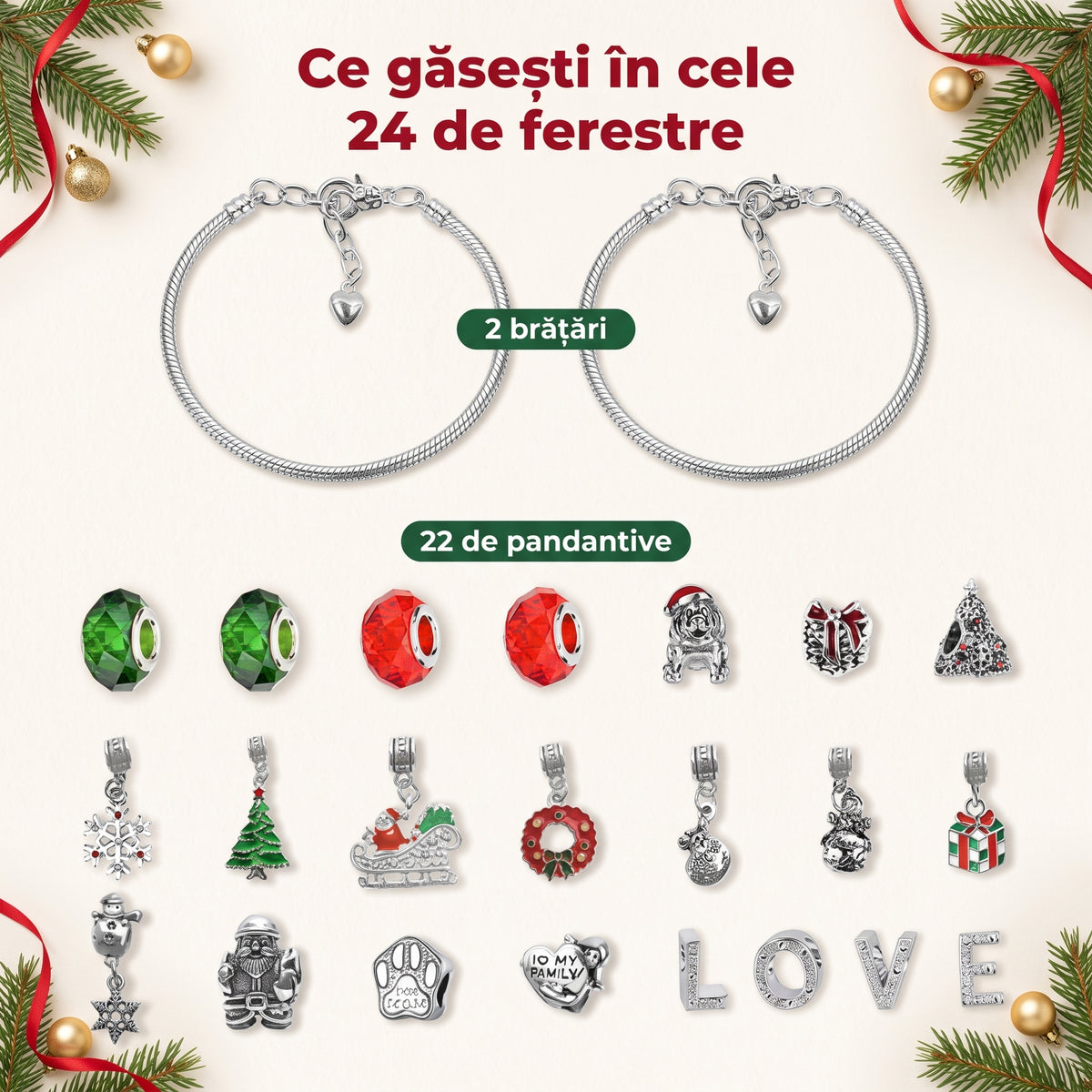 Calendar de Advent cu Brățări — o surpriză în fiecare dimineață, o brățară care rămâne